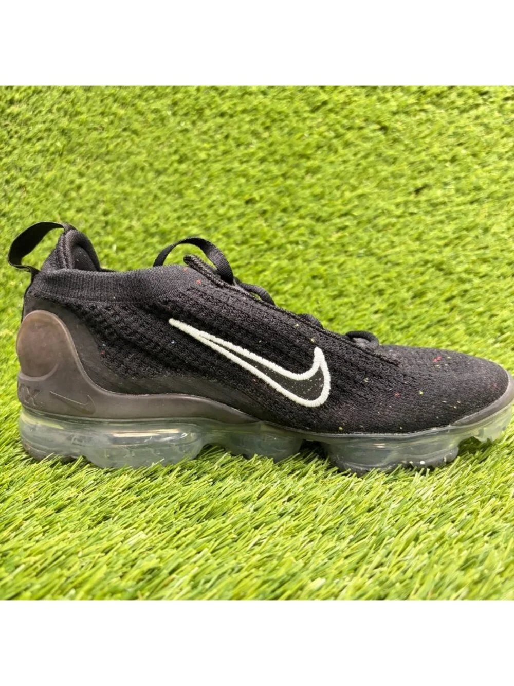 Nike Air VaporMax 2021 Flyknit Womens Size 6.5 Black Running Shoes Sneakers